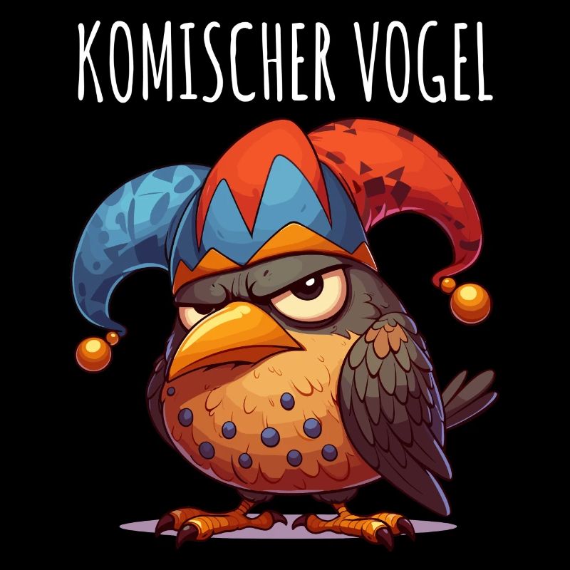Komischer Vogel mit Narrenkappe