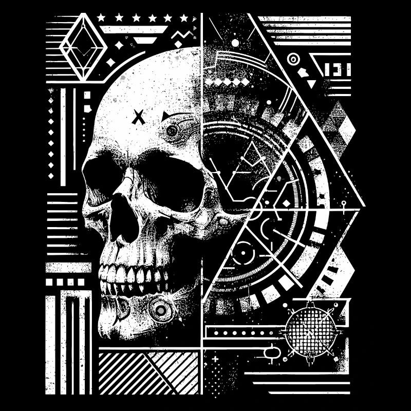 Grunge Totenkopf mit Muster