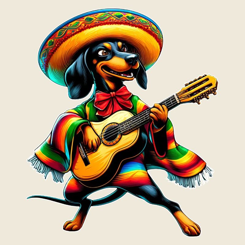 Cinco de Mayo Dachshund Mariachi Guitar