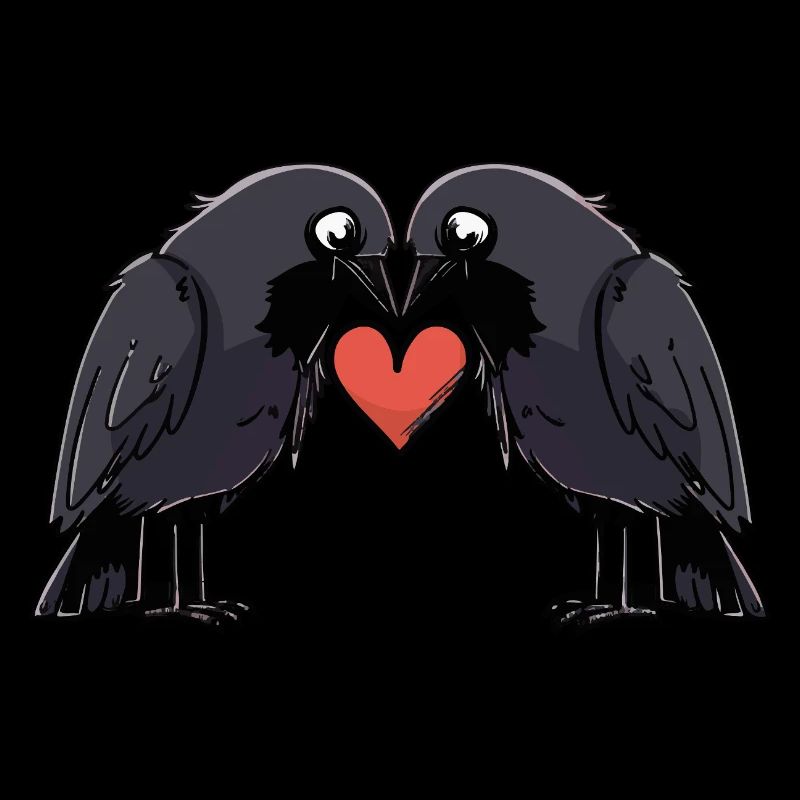 Corbeau Couple Crow e Saint-Valentin