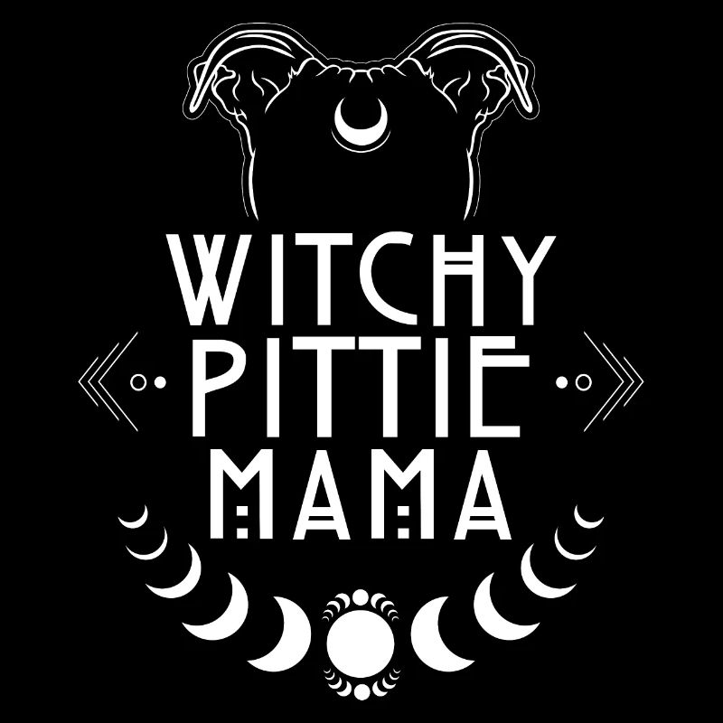 Witchy Pittie Mama Pitbull Hunde Hexe Hexen