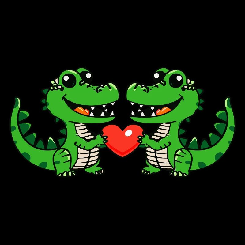 Alligator Paar Herz