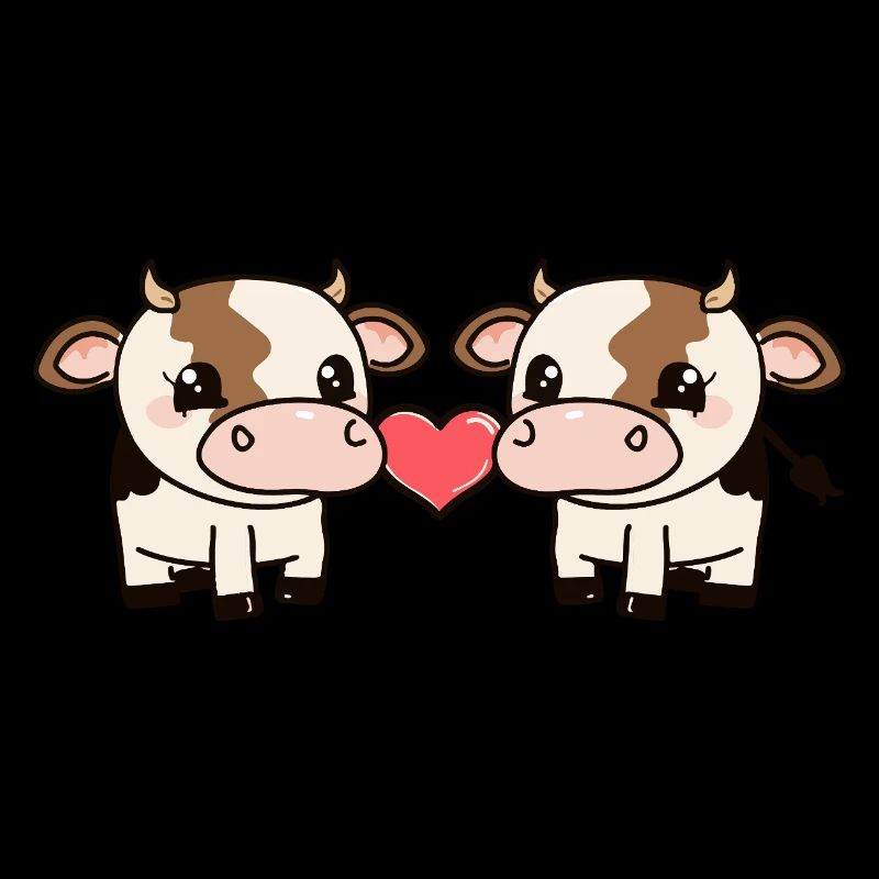 Cow Couple Heart