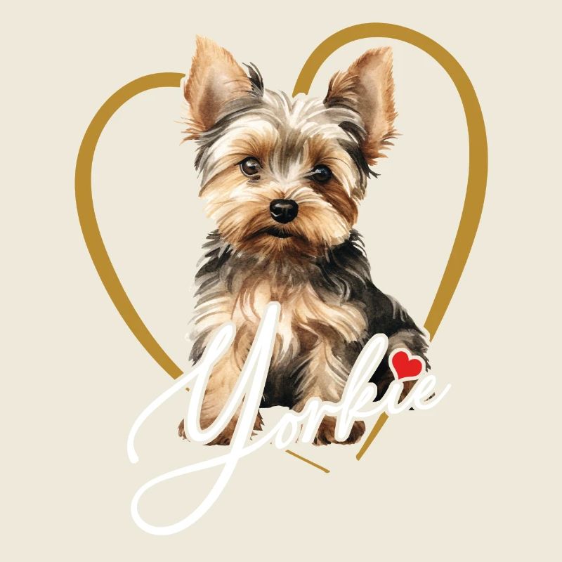 Yorkshire Terrier Welpe Yorkie im Herzrahmen