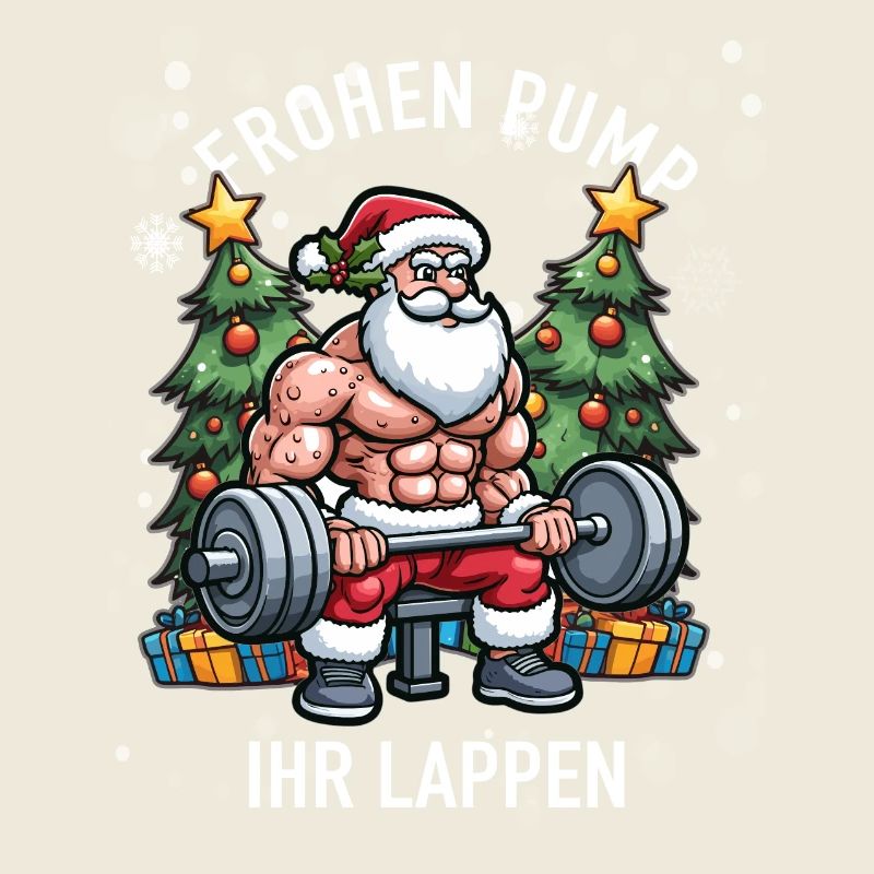 Joyeuse pompe son bodybuilder chiffon Père Noël