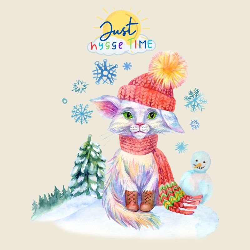 Whimsical Winter Feline Design