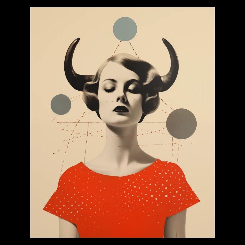 Taureau collage art astrologie