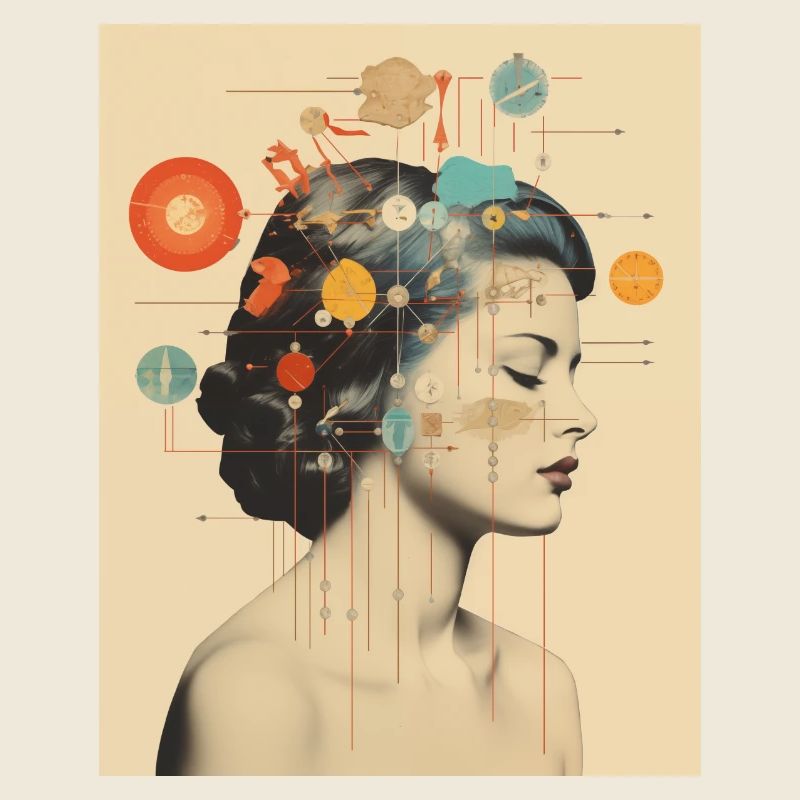 Wassermann Collage Kunst Astrologie