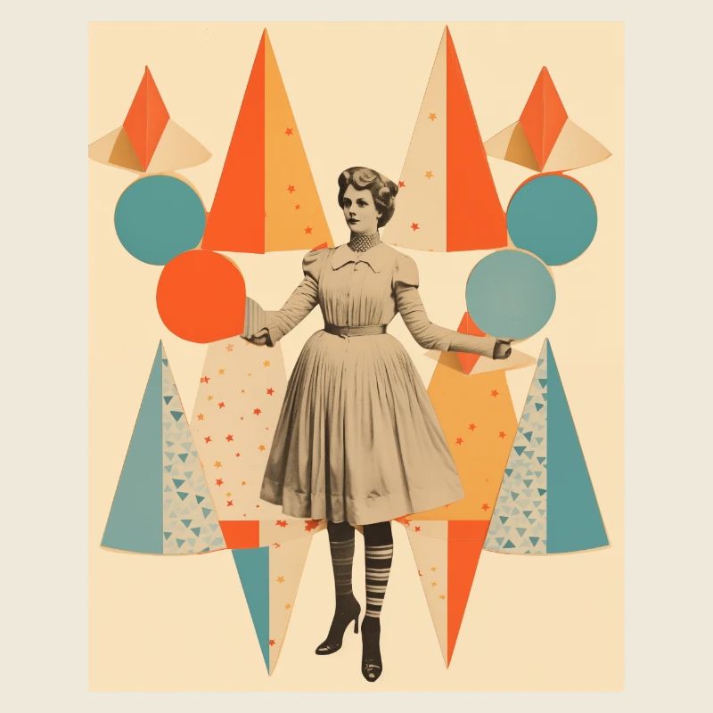 Collage de papier de dame de cirque