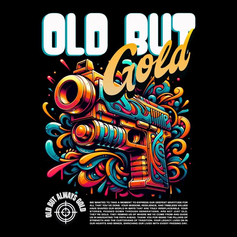Old but Gold mit einer bunten Fun Pistole
