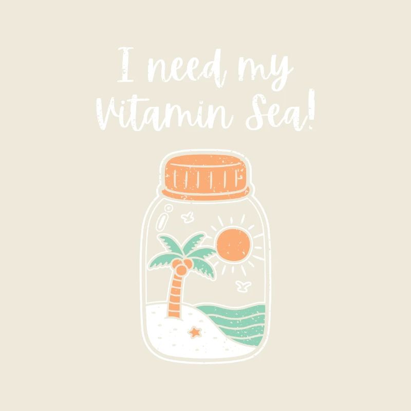 Ich brauche mein Vitamin Meer Strand In Flasche Lustig