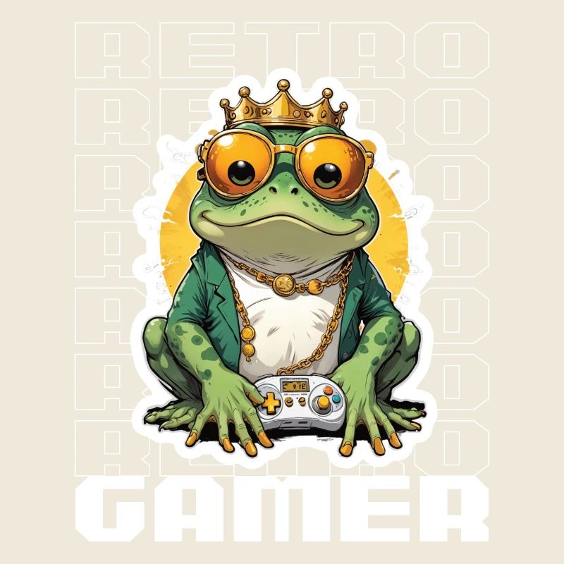 Retro Gamer Frog avec manette Jeux de console