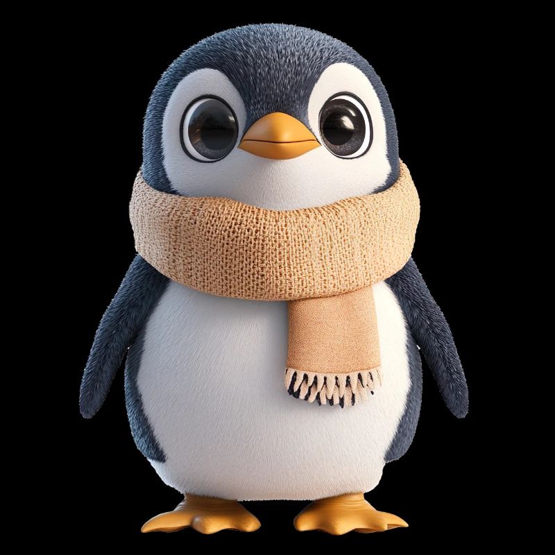 Pingouin en peluche avec écharpe