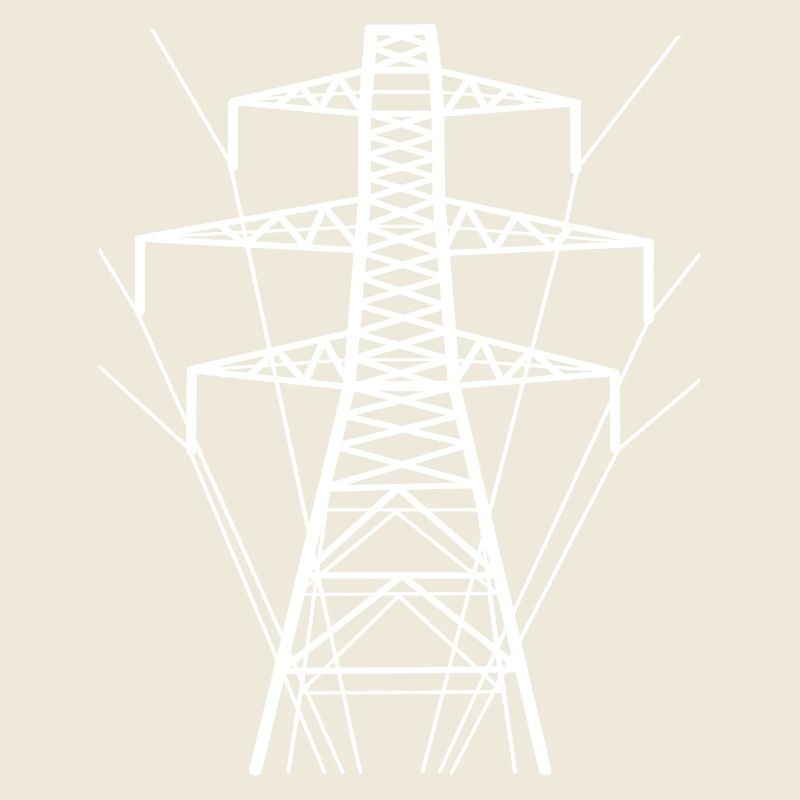 Weiße Strommast-Silhouette