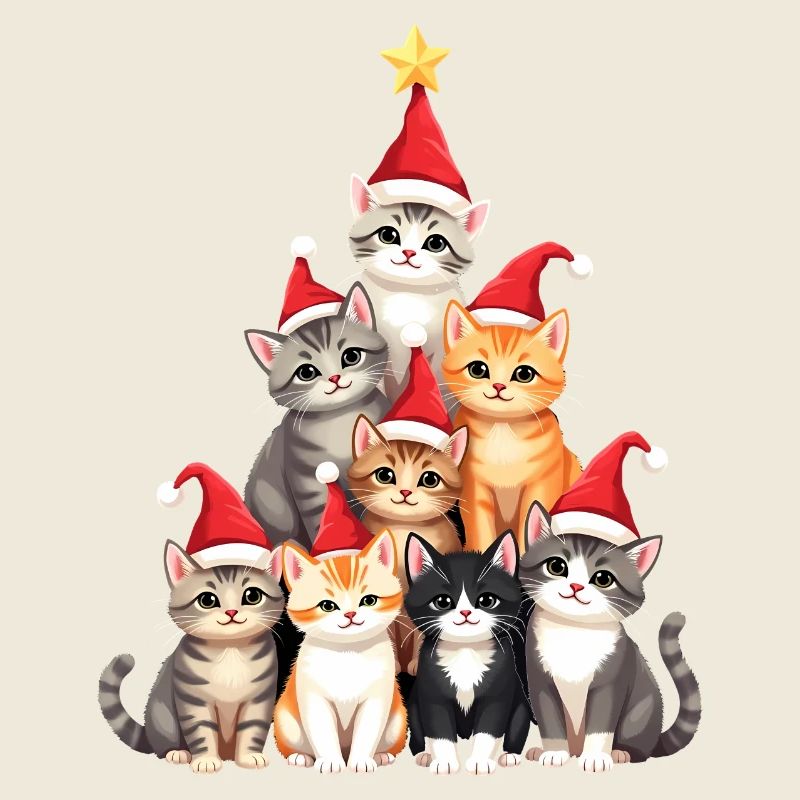 Weihnachtsbaum, Christmas, Katzen, Weihnachten