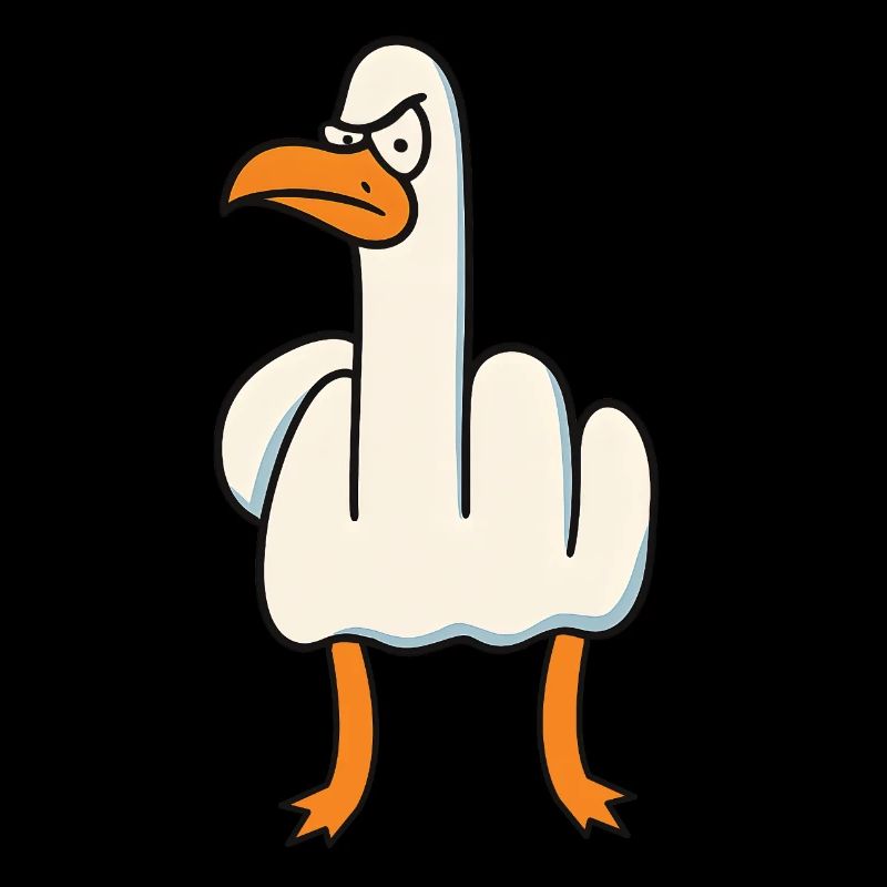 Mittelfinger Gans Möwe