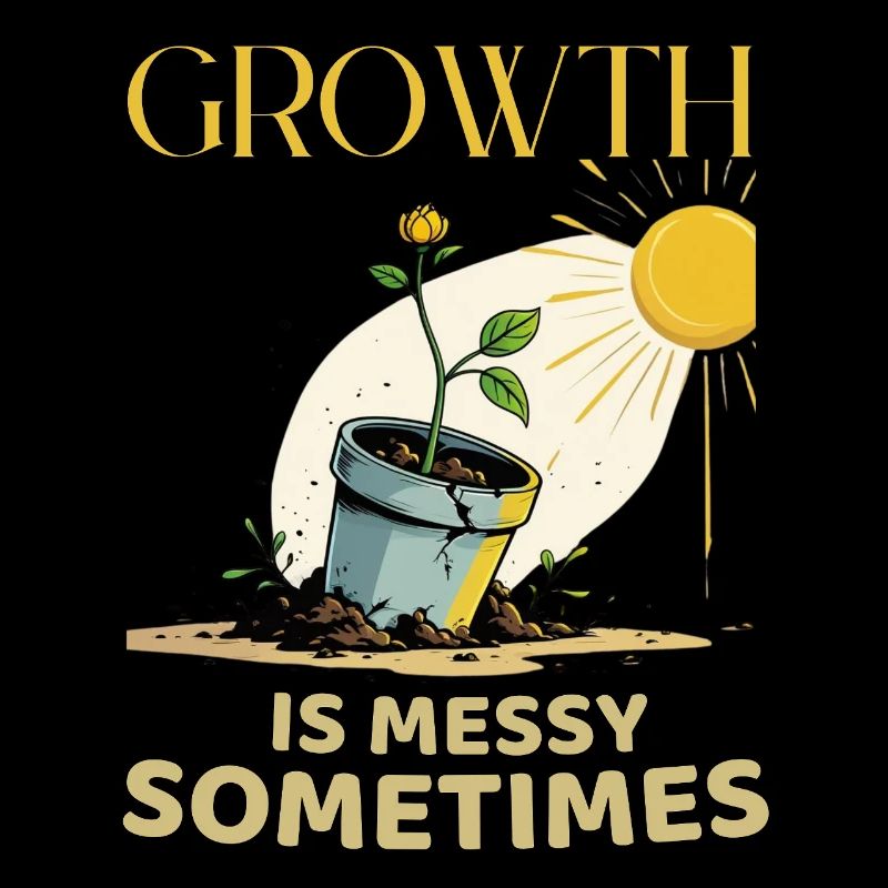 Growth metaphor with flower in pot