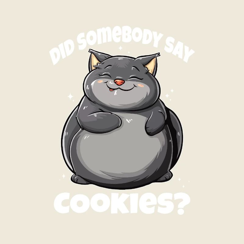 Dicke Katze mit Cookies lustig