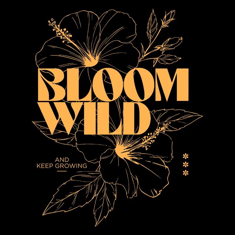 Bloom Wild Floral Typografie Design