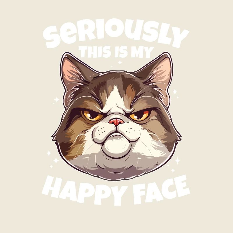 Drôle de chat visage heureux