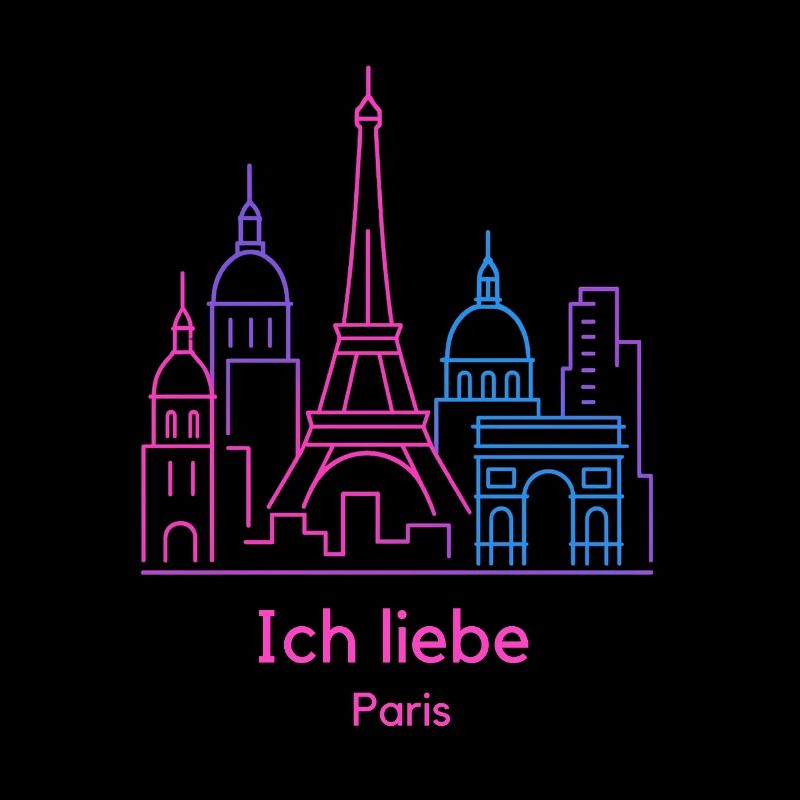 I love Paris neon skyline silhouette vibes