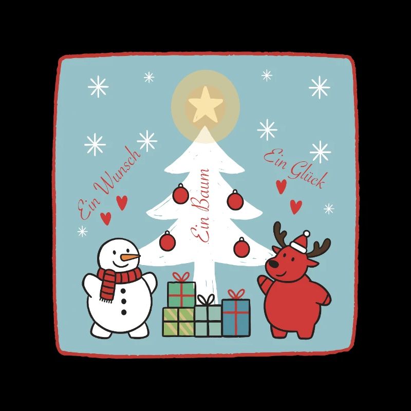 Weihnachtsbaum mit Schneemann und Rentier