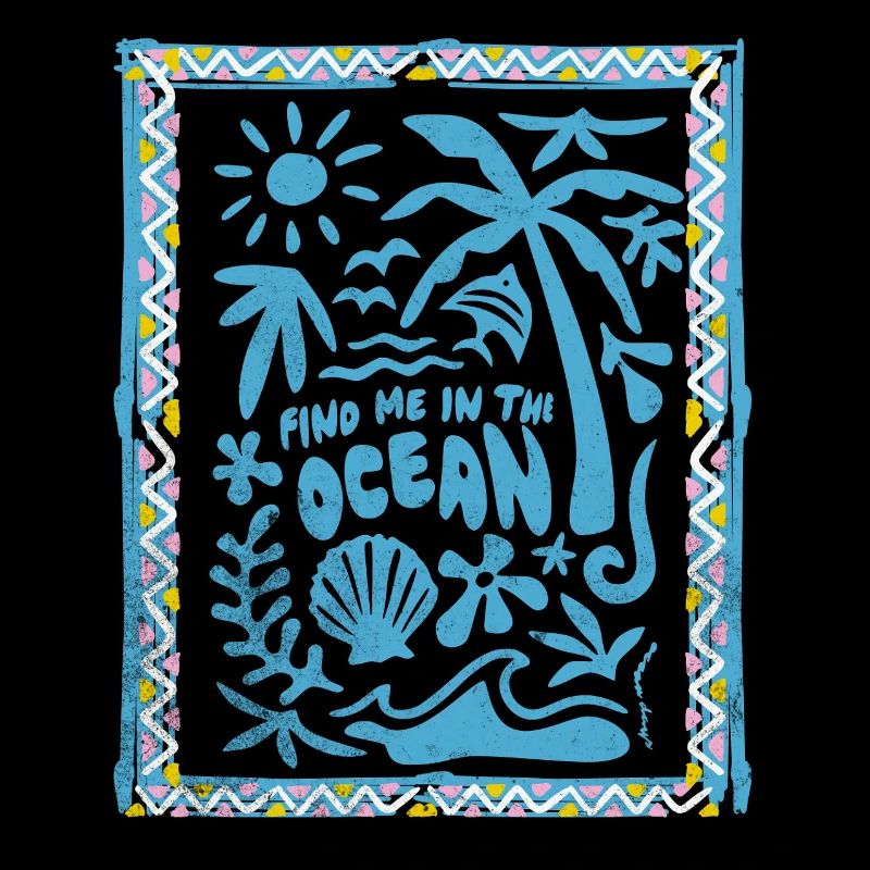 Trouve moi dans l'océan Silhouette tropicale