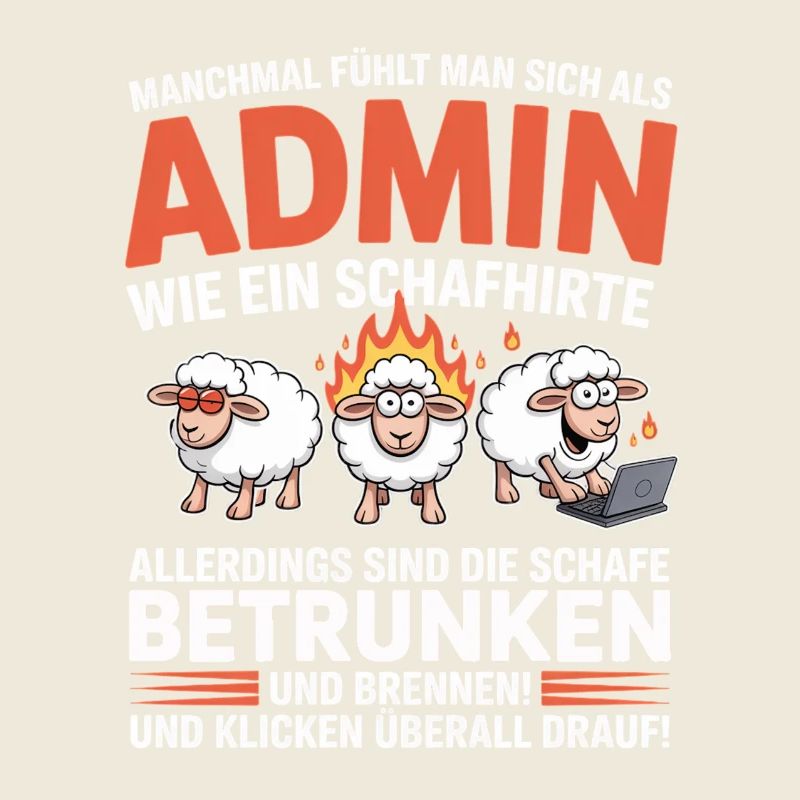 Admin Schafhirte Chaos Cartoon