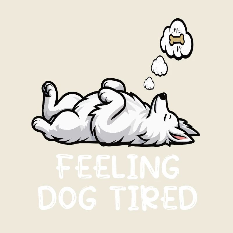 Chien blanc épuisé