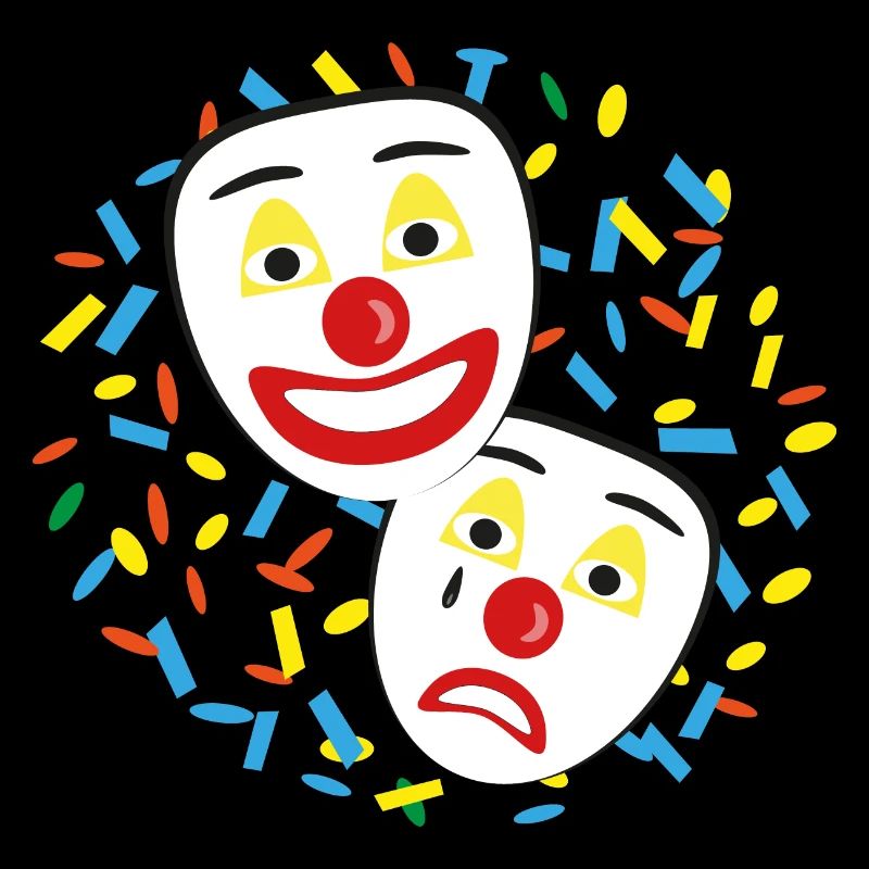 Karneval und Faschingsmasken mit Konfetti.