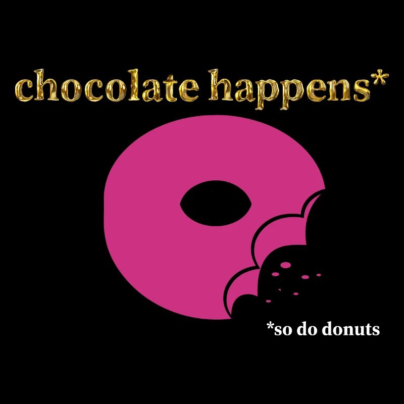 Pink donut with chocolate accent