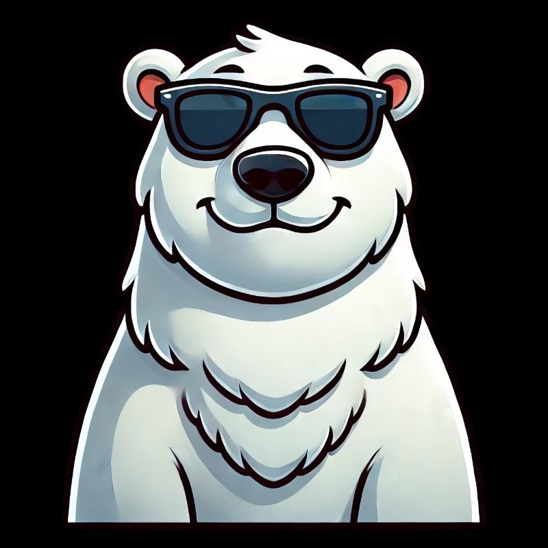 Lässiger Eisbär Cartoon mit Sonnenbrille