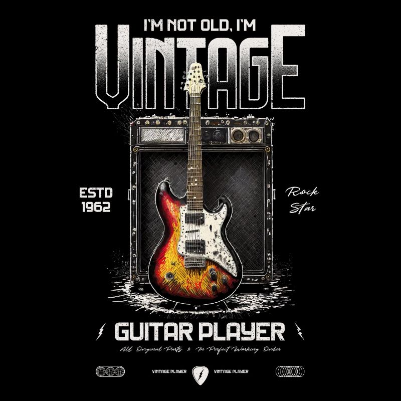 Ich bin nicht alt, ich bin ein Vintage-Retro-Gitarrist von 1962