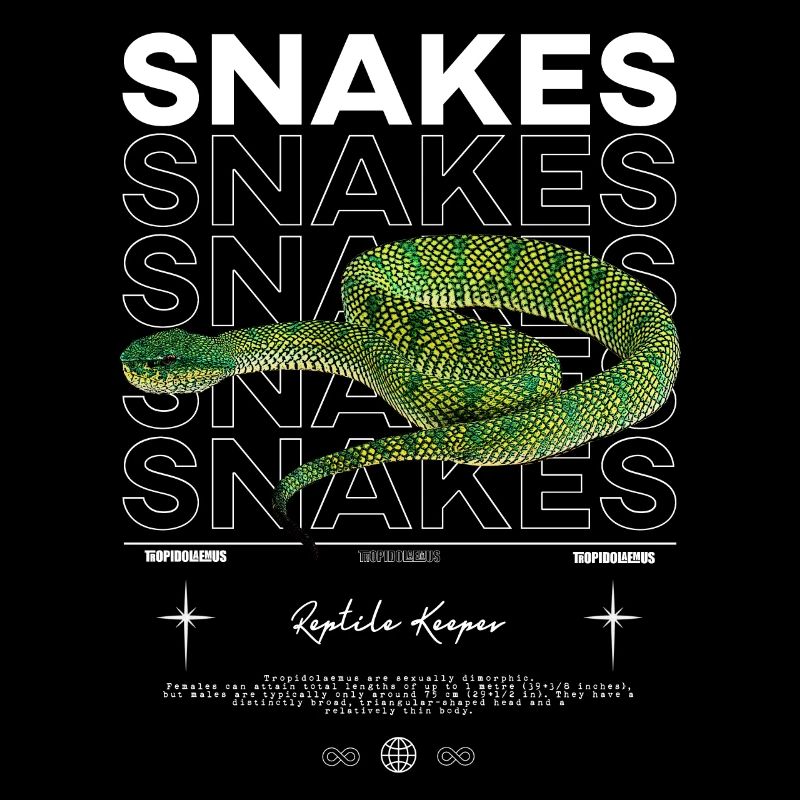 Temple Pit Viper Modern Streetwear Reptile Keeper