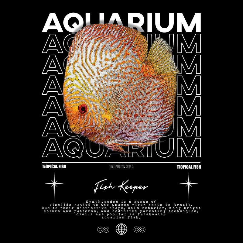 Discus Cichlid Fish Keeper Streetwear moderne
