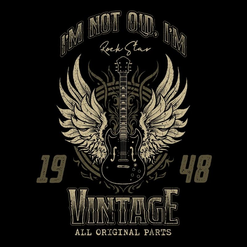Ich bin nicht alt, ich bin Vintage Retro 1948 Gitarrist