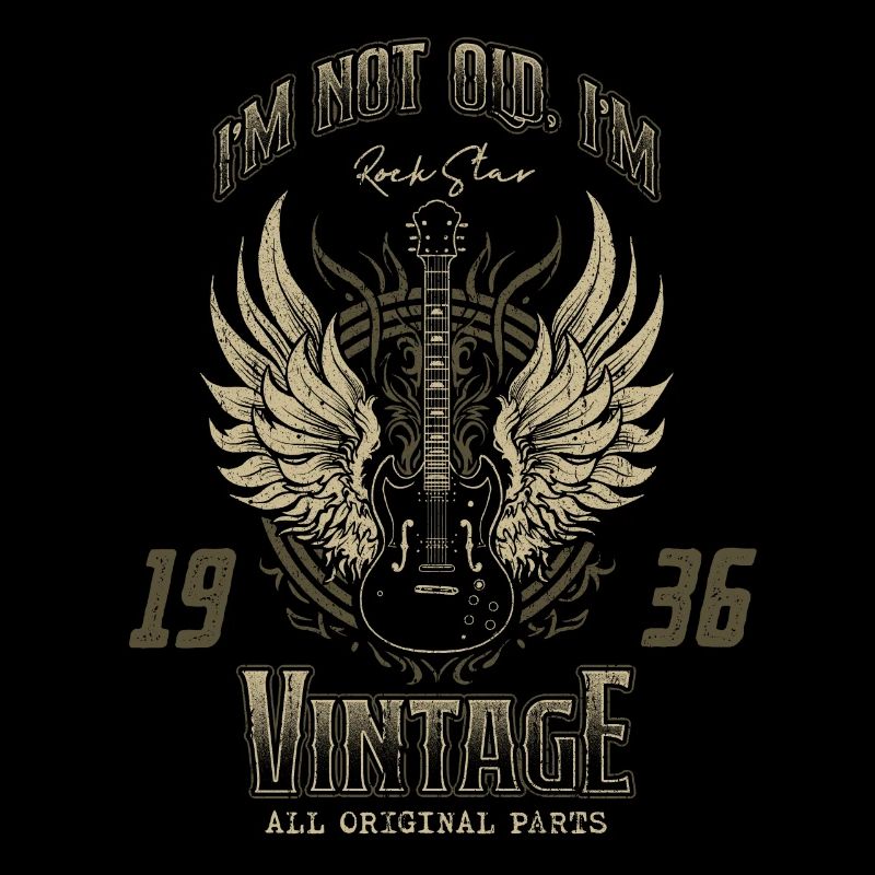 Ich bin nicht alt, ich bin Vintage Retro 1936 Gitarrist