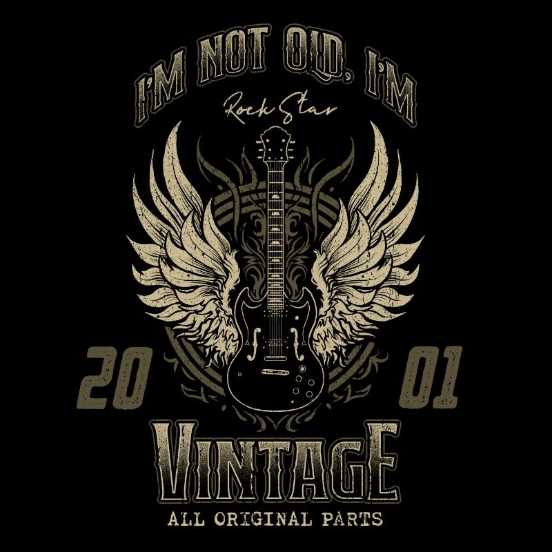 Ich bin nicht alt, ich bin Vintage Retro 2001 Gitarrist