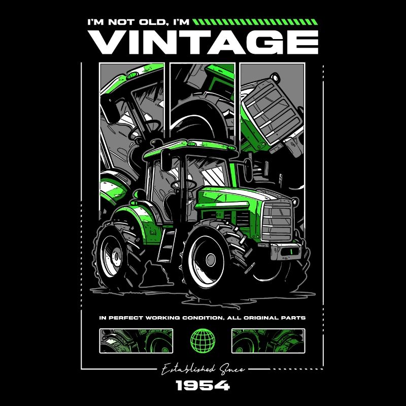 Oldtimer Traktor Bauer Geburtstag Jahrgang 1954