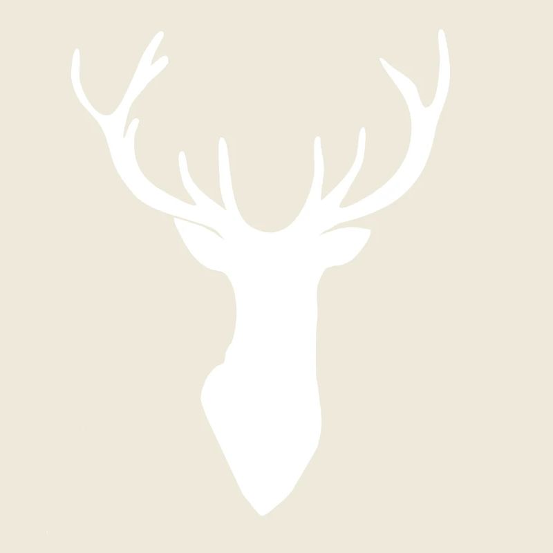 Hirschkopf Hirsch Geweih Silhouette weiß