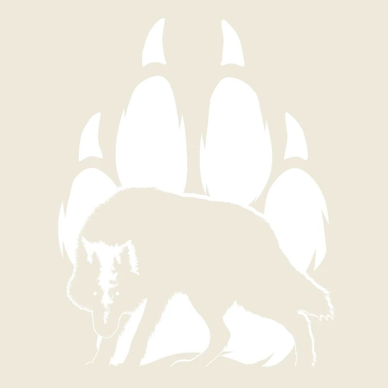 Silhouette et patte de loup