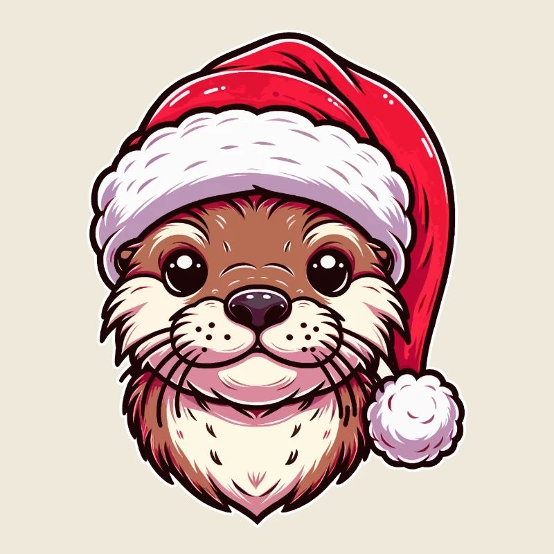 Christmas Otter Magic - Festive Design