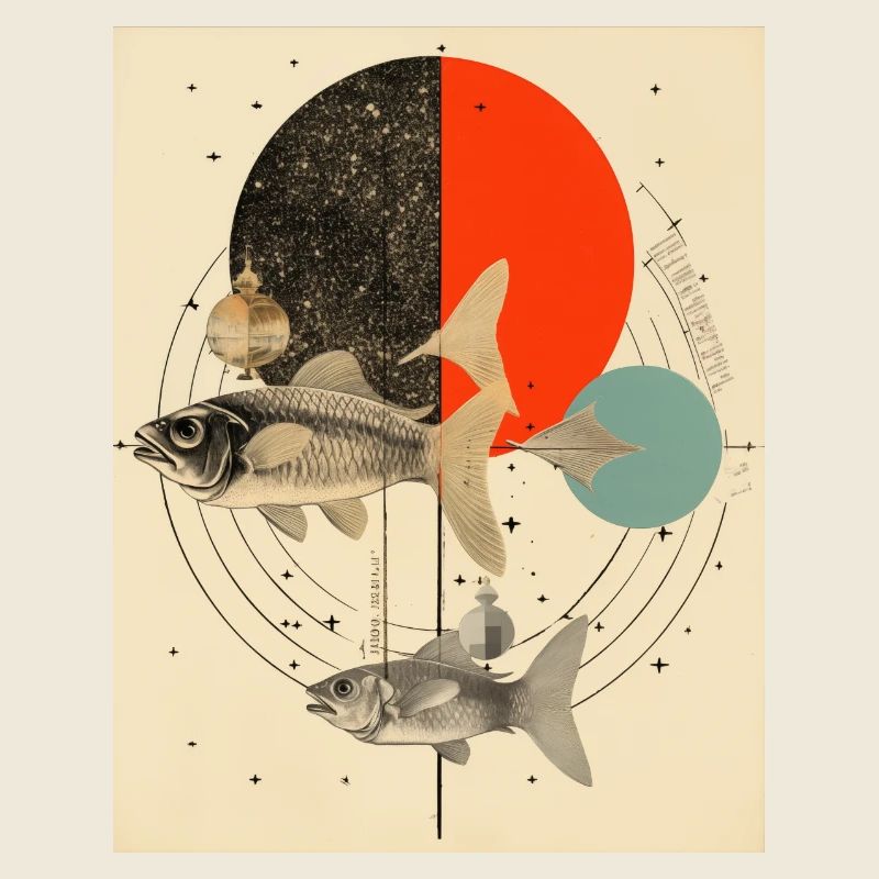 Pisces collage art astrology