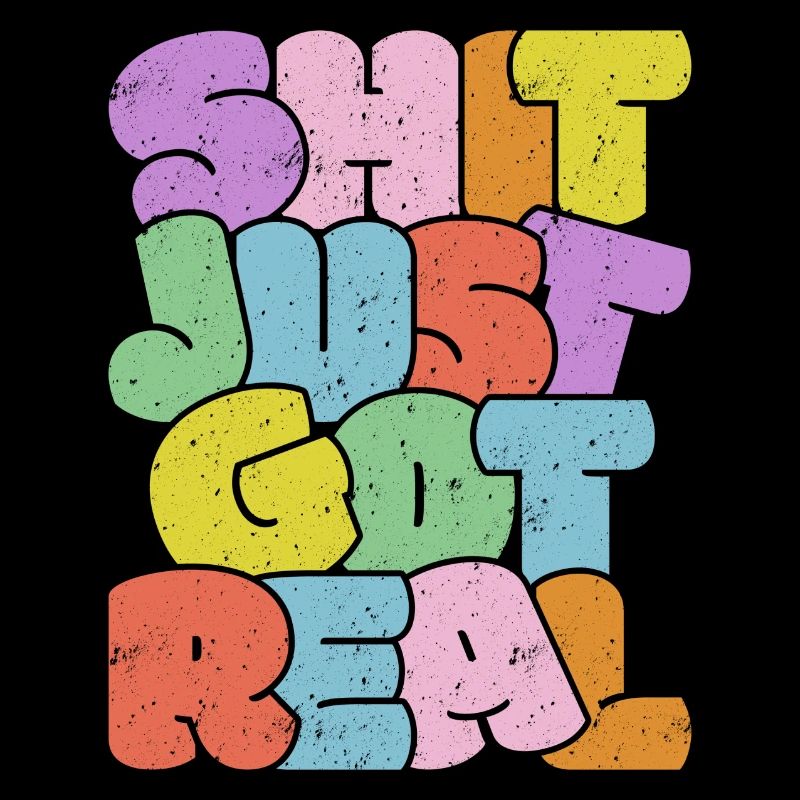 Bright Colourful Slang Typography Design