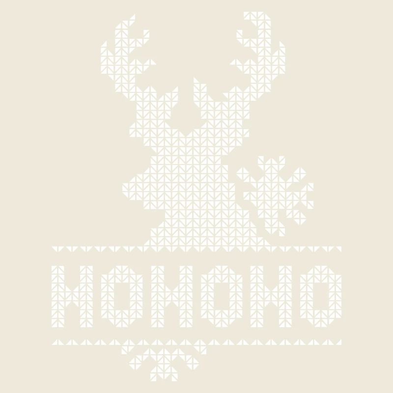 hohoho pixel Elch Weihnachten Schnee Symbol retro