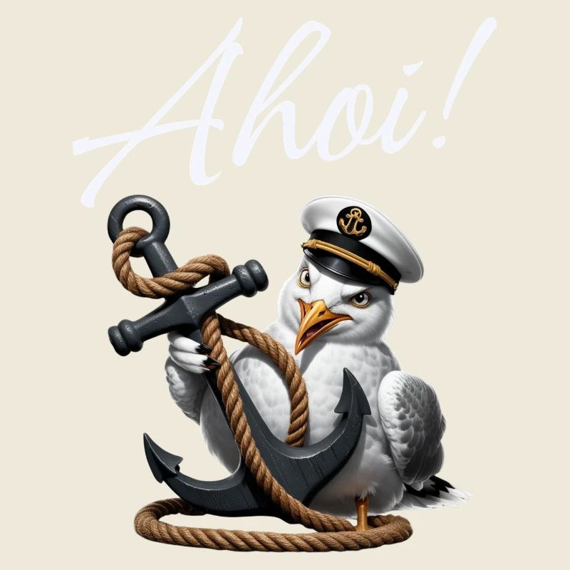 Ahoi ! Lustige Möwe mit Anker