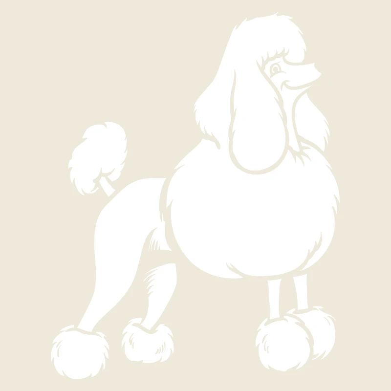 Elegant Poodle Silhouette White Minimalist