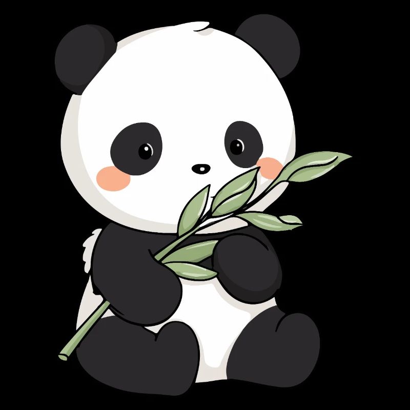 Cute Kawaii Panda with Bamboo