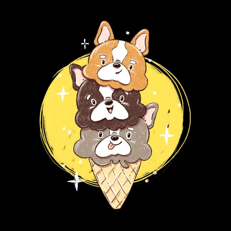 Boule de glace bouledogue français - Frenchie Summer