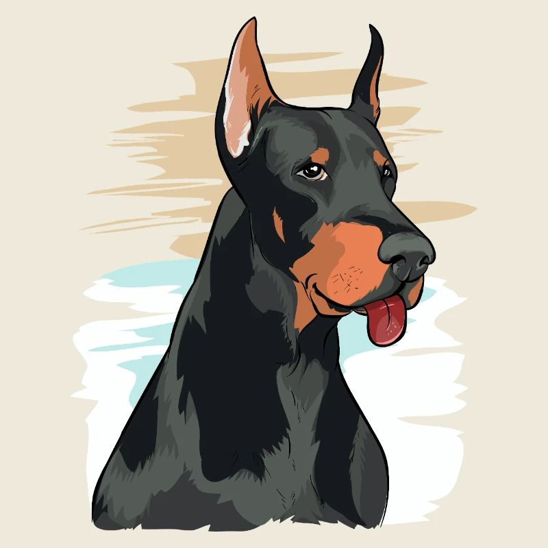 Playful Doberman Portrait Artwork